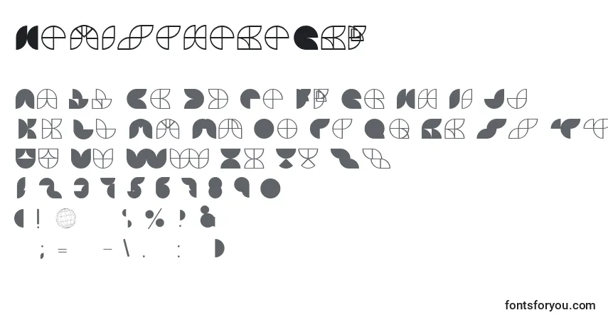 A fonte HemisphereGrf – alfabeto, números, caracteres especiais