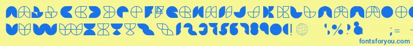 HemisphereGrf Font – Blue Fonts on Yellow Background