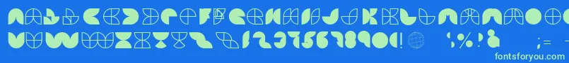 HemisphereGrf Font – Green Fonts on Blue Background