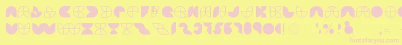 HemisphereGrf-fontti – vaaleanpunaiset fontit keltaisella taustalla
