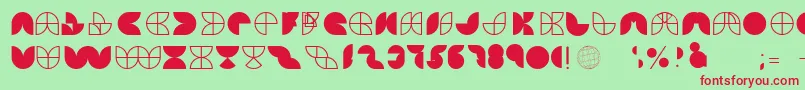 HemisphereGrf-fontti – punaiset fontit vihreällä taustalla