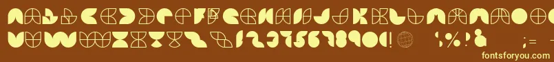 HemisphereGrf-fontti – keltaiset fontit ruskealla taustalla