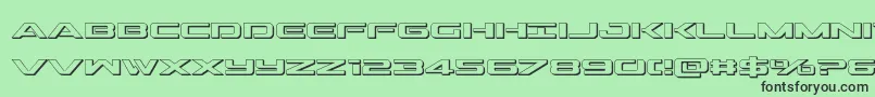 Шрифт Outrider3D – чёрные шрифты на зелёном фоне