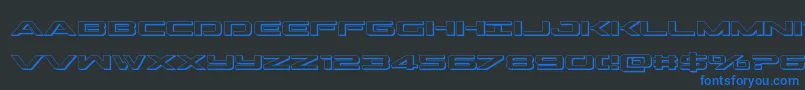 Шрифт Outrider3D – синие шрифты на чёрном фоне
