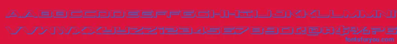 フォントOutrider3D – 赤い背景に青い文字