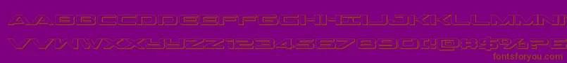Outrider3D-Schriftart – Braune Schriften auf violettem Hintergrund