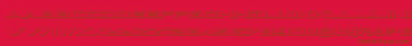 Outrider3D-Schriftart – Braune Schriften auf rotem Hintergrund