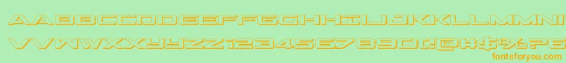 Czcionka Outrider3D – pomarańczowe czcionki na zielonym tle