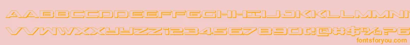 Fonte Outrider3D – fontes laranjas em um fundo rosa