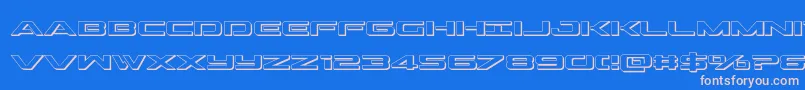 Outrider3D Font – Pink Fonts on Blue Background