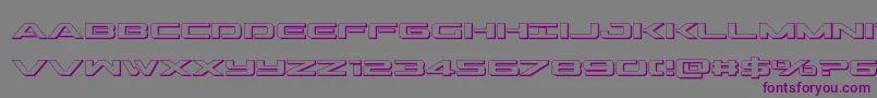 Czcionka Outrider3D – fioletowe czcionki na szarym tle