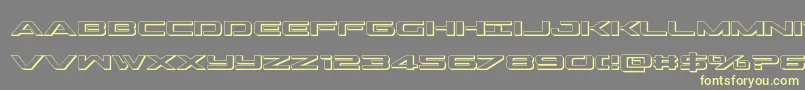 Outrider3D-Schriftart – Gelbe Schriften auf grauem Hintergrund