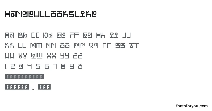 Schriftart HangeulLookslike – Alphabet, Zahlen, spezielle Symbole