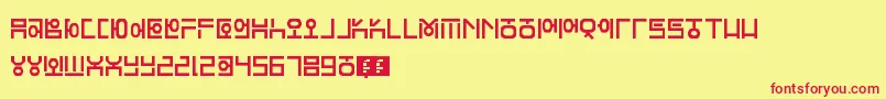 HangeulLookslike Font – Red Fonts on Yellow Background