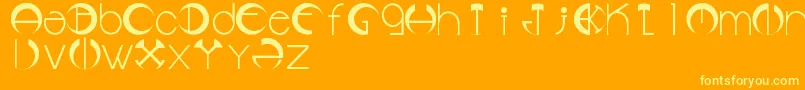 Lms-Schriftart – Gelbe Schriften auf orangefarbenem Hintergrund