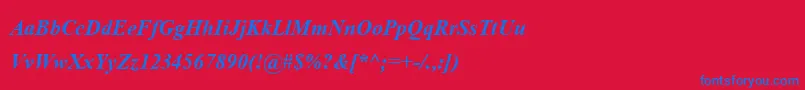 AngsanaupcBoldItalic Font – Blue Fonts on Red Background