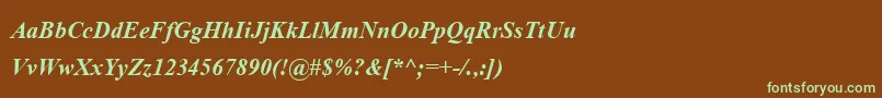 AngsanaupcBoldItalic Font – Green Fonts on Brown Background