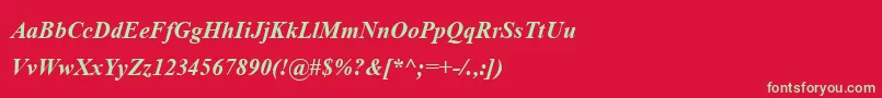 フォントAngsanaupcBoldItalic – 赤い背景に緑の文字