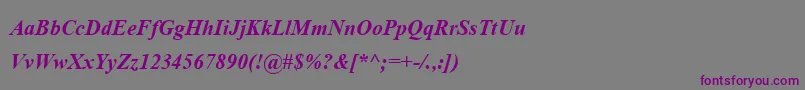 Шрифт AngsanaupcBoldItalic – фиолетовые шрифты на сером фоне