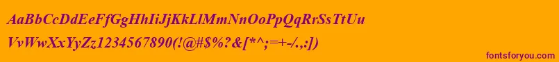 AngsanaupcBoldItalic Font – Purple Fonts on Orange Background