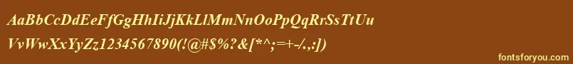 AngsanaupcBoldItalic Font – Yellow Fonts on Brown Background