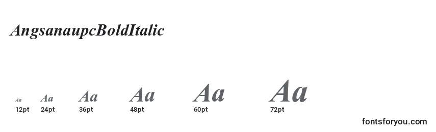 AngsanaupcBoldItalic Font Sizes