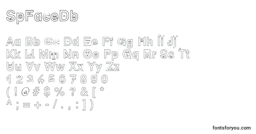 SpFaceDb-fontti – aakkoset, numerot, erikoismerkit