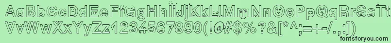 SpFaceDb Font – Black Fonts on Green Background