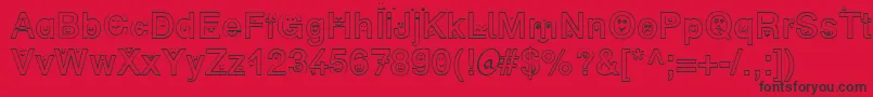 SpFaceDb Font – Black Fonts on Red Background