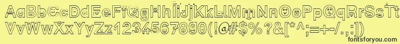 SpFaceDb Font – Black Fonts on Yellow Background