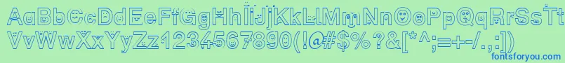 SpFaceDb Font – Blue Fonts on Green Background