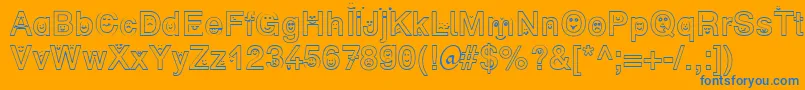 SpFaceDb Font – Blue Fonts on Orange Background