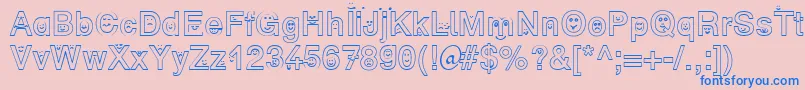 SpFaceDb Font – Blue Fonts on Pink Background