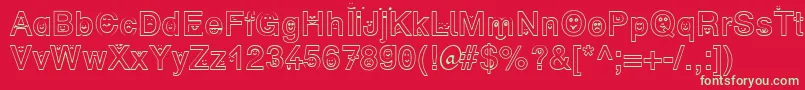 SpFaceDb Font – Green Fonts on Red Background