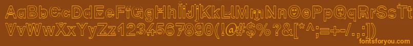 SpFaceDb Font – Orange Fonts on Brown Background