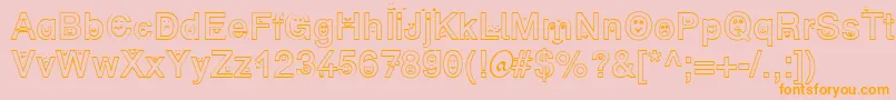 SpFaceDb Font – Orange Fonts on Pink Background