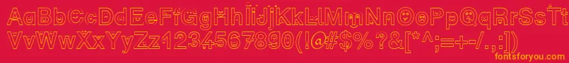 SpFaceDb Font – Orange Fonts on Red Background