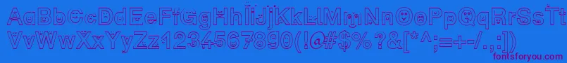 SpFaceDb Font – Purple Fonts on Blue Background