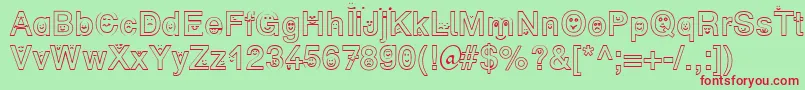 SpFaceDb Font – Red Fonts on Green Background