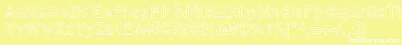 SpFaceDb Font – White Fonts on Yellow Background