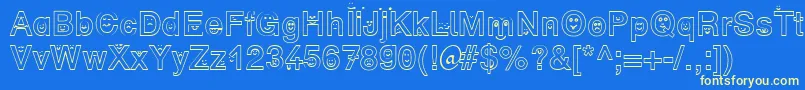 SpFaceDb Font – Yellow Fonts on Blue Background