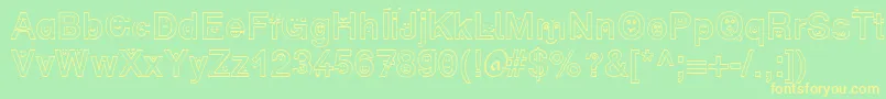 SpFaceDb Font – Yellow Fonts on Green Background