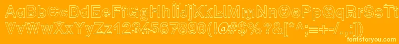 SpFaceDb Font – Yellow Fonts on Orange Background