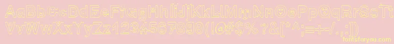 SpFaceDb Font – Yellow Fonts on Pink Background