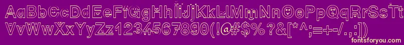 SpFaceDb Font – Yellow Fonts on Purple Background