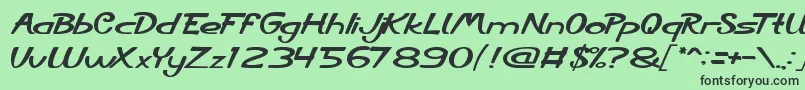 フォントCityShine – 緑の背景に黒い文字