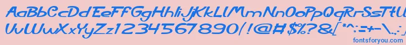 フォントCityShine – ピンクの背景に青い文字