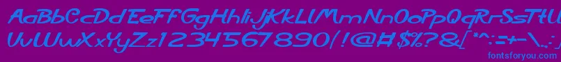 フォントCityShine – 紫色の背景に青い文字
