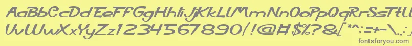 フォントCityShine – 黄色の背景に灰色の文字