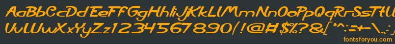 フォントCityShine – 黒い背景にオレンジの文字